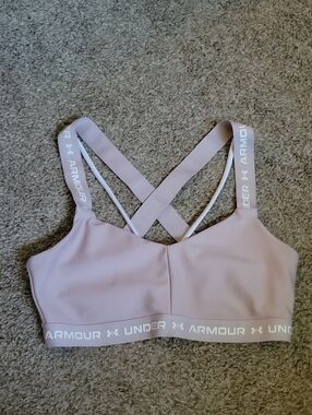 Under Armour Blush Pink Crisscross Elastic-Band Sports Bra
